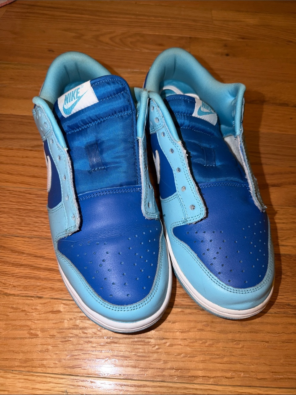 Nike Two-Tone Light Blue and Royal Blue Low-Top Sneakers